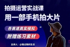 手机拍摄运营实战课，用一部手机拍大片，各赛道真实模拟
